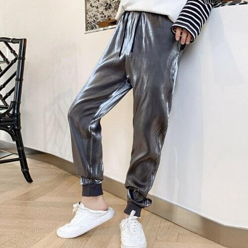 2021 Autumn England style unique Glossy feet pants men casual Glossy beam pants for men trousers,size M-XXL