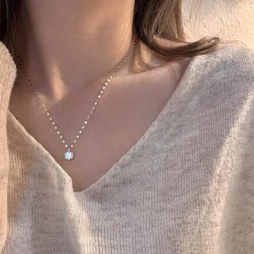 Minimalist Zircon Pendant Necklace Female Korean Simple Personality New Fashion Jewelry