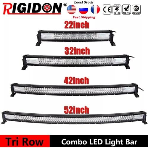 RIGIDON 22 32 42 52inch 7D LED Light Bar Offroad 4x4 Combo Beam Led Work Light Bar 12V 24V Boat Off Truck SUV ATV 4WD Led Bar