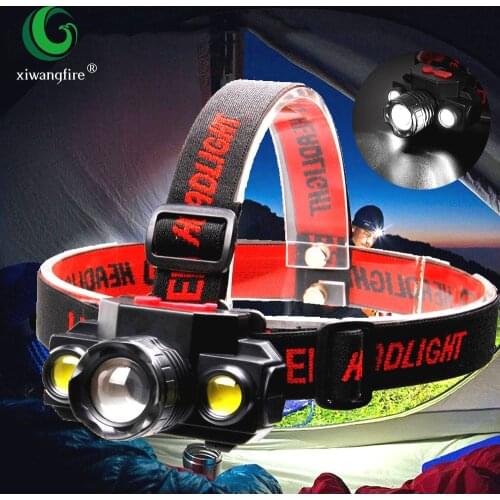 Rechargeable Portable XPE COB Headlamps 4 Modes Use 18650 Battery Head Flashlight Handband Lights Zoom Mini Fishing Headlights