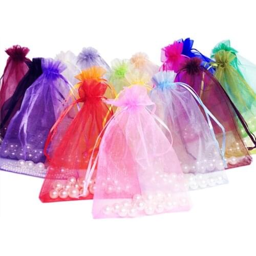 10pcs Organza Bags 7x9 9x12 10x15 13x18 Organza Gift Bags 7x9cm 9x12cm 10x15cm 13x18cm Wedding Gift Bags Birthday Party Supplies
