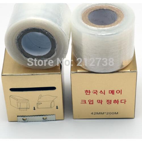 Tattoo Accessories Supply 1Box New Tattoo Plastic Wrap Preservative Film for Permanent Makeup Tattoo Eyebrow Liner 42mm*200m