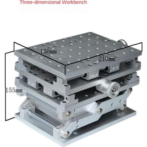 Portable 3D Workbench Laser Marking Engraving Machine 3 Axis Moving Table 210x150x150mm Optical Experiment XYZ AXIS Table