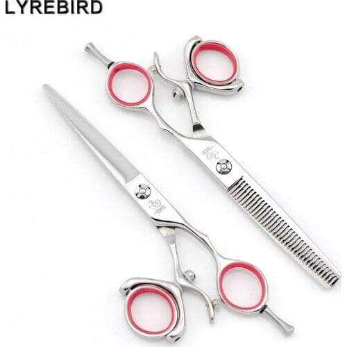 Professional hair scissors 5.5 INCH 6 INCH Silvery 360 Thumb Swivel handle Barber scissors Lyrebird HIGH CLASS NEW