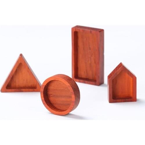 Blank Wood Cabochon Round Square Wooden Resin Frame Pendants Bezels Setting Resin Jewelry Making DIY Handmade Craft