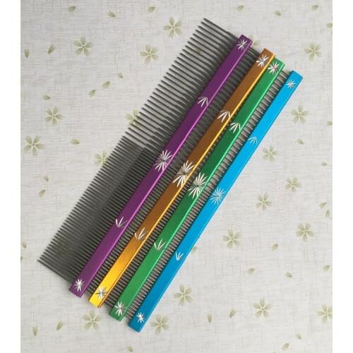25CM*3.4 Stainless steel colorized hairdressing pet comb