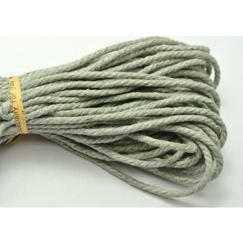 60 Meters Grey Twisted Waxed Cotton Cord String Thread Line 2mm