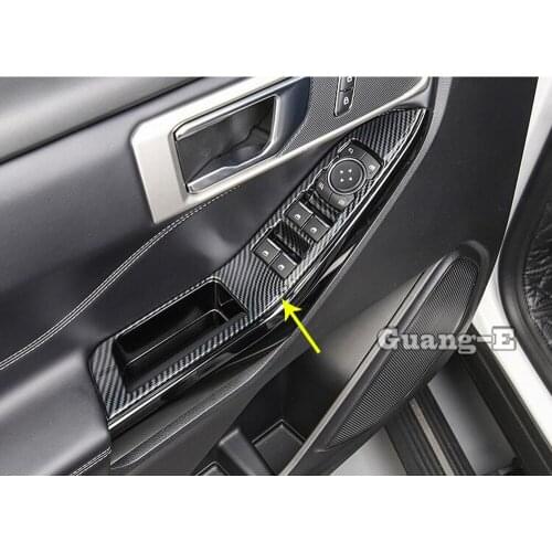 Car Styling Armrest Handrail Inner Door Window Glass Switch Panel Cover Trim Frame Parts For Ford Explorer U625 2019 2020 2021