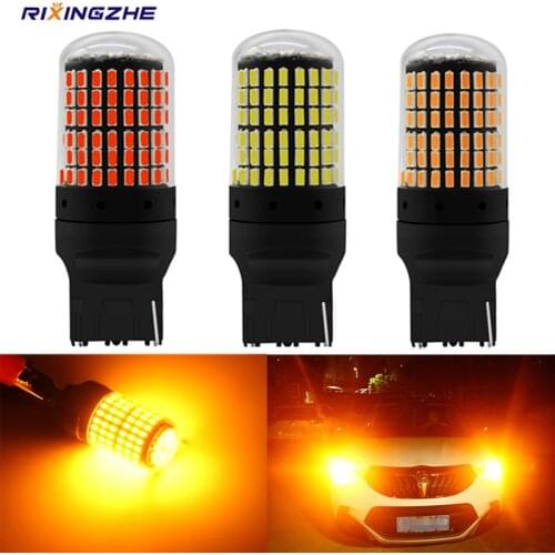 RXZ 1pc T20 LED W21/5W 7443 7440 W21W P21W PY21W 3014 144SMD LED For Turn Signal Tail Lights Brake Lights Canbus DC 12-24V Amber
