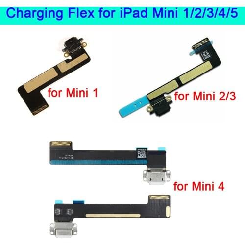 10Pcs/lot Original USB Charging Dock Charger Port Connector Flex Cable For iPa d Mini 1 2 3 4 5 Replacement Parts