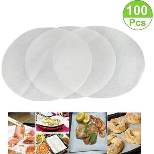 100pcs 13cm/20cm Baking Paper Non-Stick Oven Baking Parchment Circles Paper Liners fit for 6/8 Inch Round Cake Pans