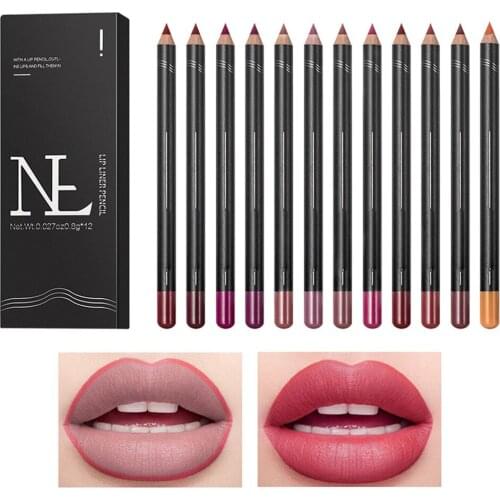 12 Color Lipstick Pen Lip Liner Pencil Lot Waterproof Long Lasting Matte Lipstick Lip Pen Makeup Lipstick Pencil Beauty Lips Kit