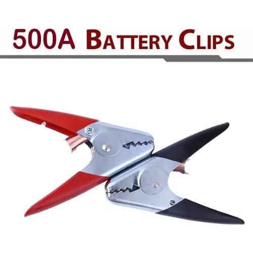2pcs 500A Battery Clips Booster Test Clamps For Car Battery Cable Starter RD/BK Car Electronics mar8