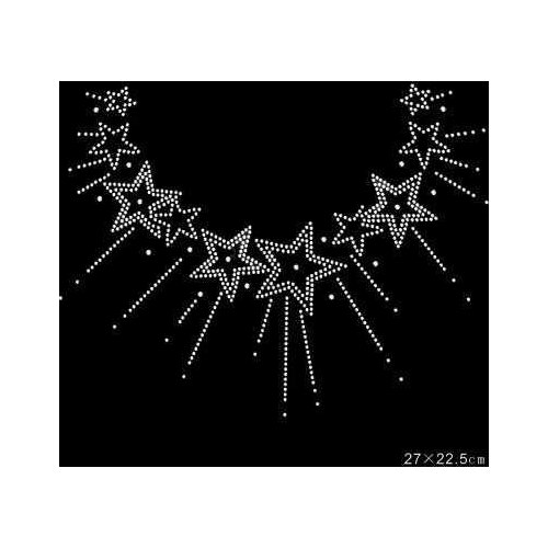 2pcs/lo star sticker rhinestone iron on transfers designs strass iron hot fix rhinestone motif designs applique for sweater