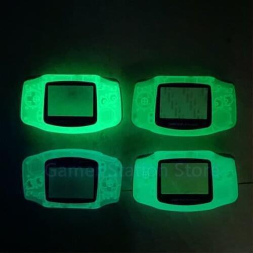 4pcs For Gameboy Advance Glow in the Dark Noctilucent Plastic Shell Case Housing Screen lens For GBA Luminous Cover Replacement