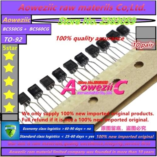 Aoweziic 10 pair 100% new imported original BC550 BC560 BC550C BC560C BC550B BC560B TO-92 Low Noise Audio Triode (1 pair )