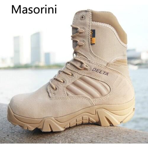 Quality Men Military Boots Winter Autumn Special Force Tactical Desert Combat Ankle Boats Army Work Shoes Leather Snow Boots