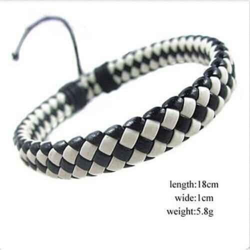 Black And White Cowhide Bracelet Man Fashion Gift For Women Leather Bracelets