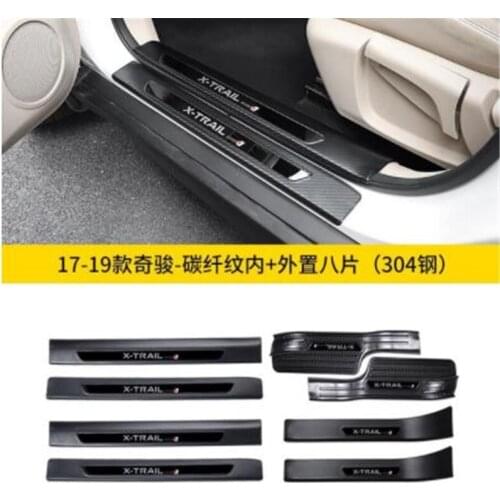 For 2017-2019 Nissan X-Trail X Trail T32 304 stainless steel Trunk Tread Plate Trim Scuff Plate/Door Sill Door Sill 4pc