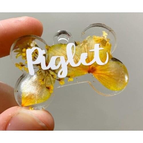 Epoxy Resin Mold 3-Cavities Dog Tag Bone Shaped Keychain Mold Charm Jewelry Pendants Silicone Mould DIY Crafts Decorations