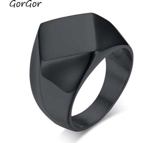 GorGor Rings Men Titanium Steel Multiple Colors Available Pattern Hombus Simplicity Temperament Fashion Accessories RC-382