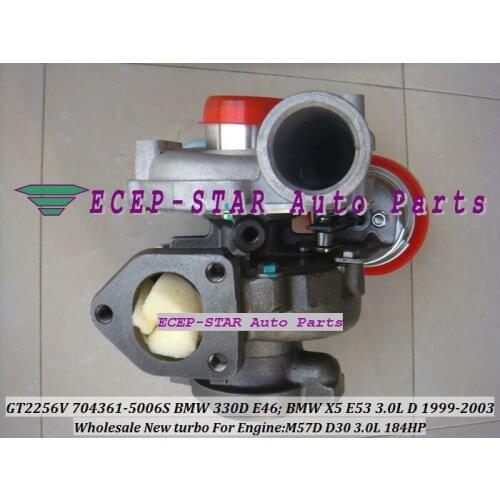 GT2256V 704361-5006S 704361-0005 704361-0004 704361 Turbo Turbocharger For BMW 330D E46 X5 E53 1999-03 M57D M57 D30 3.0L 184HP