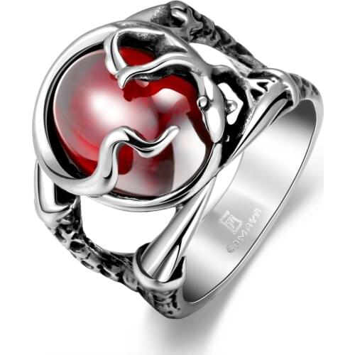 Retro Garnet Skull Ring New Style Pretty Jewelry Ring Size 8 9 10 11 GMYR189