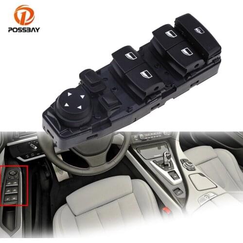 POSSBAY Car Driving Position Master Power Window Control Switch 61319241955 Black Switch Panel for BMW 5-Series F10 Sedan 11-17