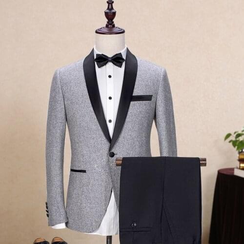 Custom Made Man Suit Groom Tuxedos 2 Psc Tweed Suits Shawl Lapel Wedding suit New Homecoming Suit As Man clothes Jacket pants