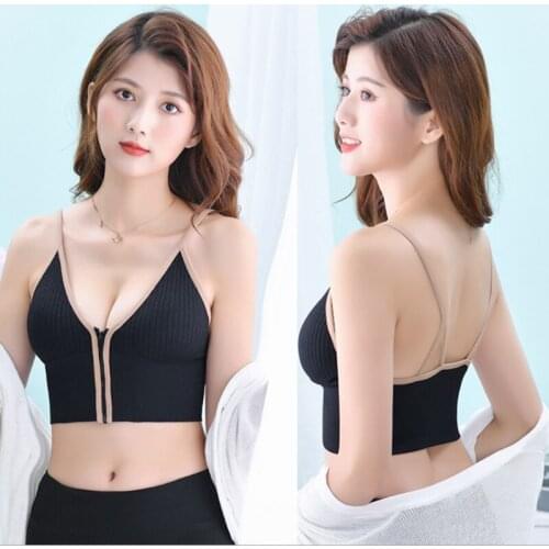 Korean Slim Striped Crop Tops Fit Spaghetti Strap Tanke Top Women Built In Bra Off Shoulder Sleeveless Versatile Camisole Ins