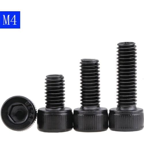 M4 - 0.7 4mm Black 304 Stainless Steel Socket Head Caps Screws Metric bolts DIN 912 / ISO 4762
