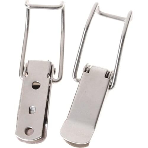 2PCS J115B Hardware Cabinet Boxes Spring Loaded Latch Catch Toggle Iron Hasp For Sliding Door Simple Window Cabinet 74*20mm