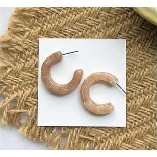 Fashion Korean Creative Lady Personality Acrylic Earrings C Shape Trendy earrings