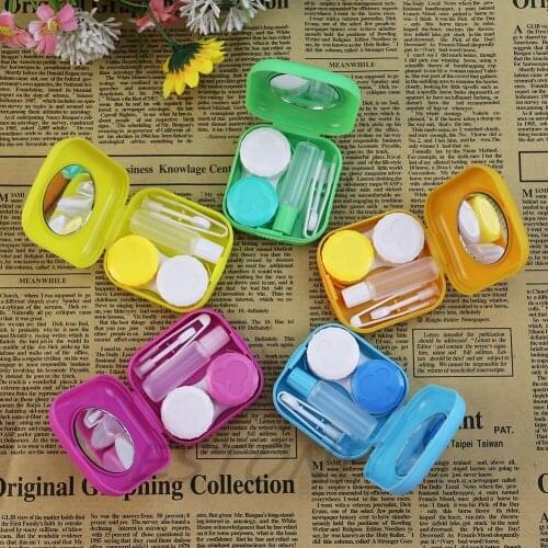 Titulaire Mini Mirror Contact Lens Kit de Voyage Storage Case Box Conteneur