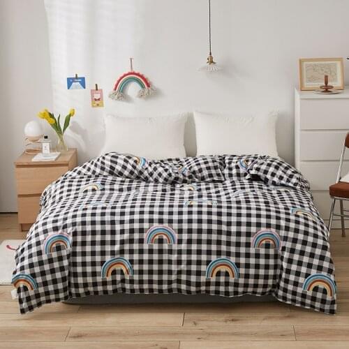 New Rainbow Plaid Duvet Cover Quilt Cover Single Twin Full Double Queen King Comforter Cover for Adult Children Bedroom Decor