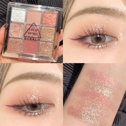 New 4/9 Colors Eyeshadow Palette Matte Eye Shadow Palette Shiny Glitter Eyeshadow Makeup Set Lasting Eyes Makeup