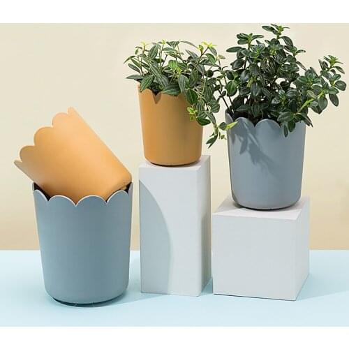 New Creative Nordic Style Thickened Flower Pot Home Balcony Garden Decoration Plastic Pot Office Desk Succulent Pot with Tray