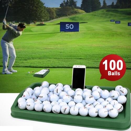 PGM Golf Ball Service Box Soft Rubber Pitching Container with Mobile Phone Video Holder Golf Training Aids Can Hold 100 Balls