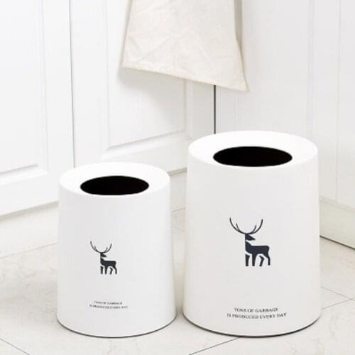 Plastic Matte Trash Can Garbage Dust Bin Storage Bucket Nordic Paper Basket Home Office Kitchen Waste Bin Without Lid Trash Bin