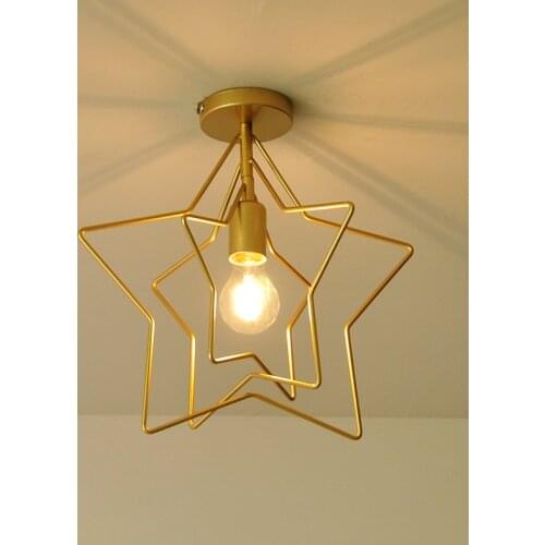 Northern Whole Copper Lampara Techo Ceiling Light Contracted Modern Star Vestihall Enters The Door Corridor Balcony LED Light