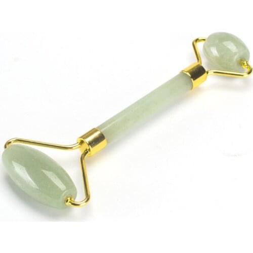 Facial Eye Beauty Device Double Roller Jade Skin Care Meridian Face Pusher Manual Physiotherapy Beauty Stick Spa Massage Tool