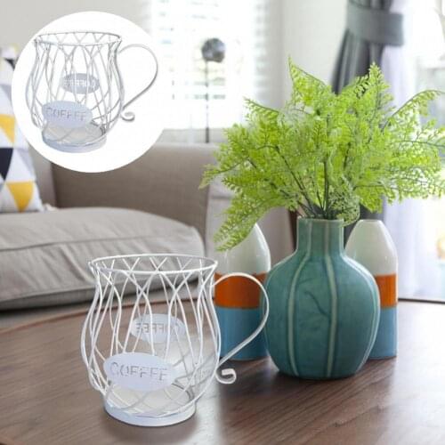 Durable Durable Cup Coffee Storage Basket Hollow Design Coffee Pod Organizer Fine Workmanship for Living Room