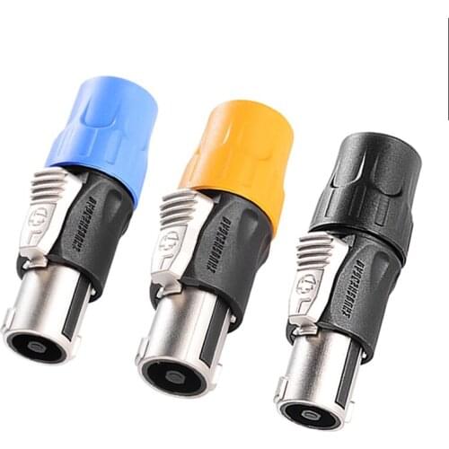 1Pcs professional four-core performance speaker cable plug NL4FCX pure copper gold-plated ohmic connector HIFI