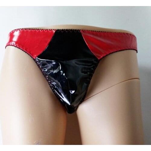 Sexy Mens Shiny Vinyl Wet Look G-string Briefs Thong T-Back Underwear Clubwear Erotic Fetish Lingerie Outfit