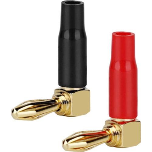 Banana Plug Male Gold Plated 90 Degree Angled L Type Speaker Terminals Acoustics 6mm Hifi Audio Jack Adapter Banana Connectors