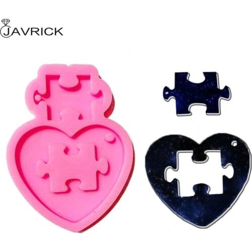 Autistic Love Puzzle Resin Casting Mold Heart Puzzle Pendant Keychain Silicone Mold Jigsaw Puzzle Epoxy Resin DIY Tools