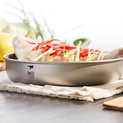 Keith Titanium Salad Plate Western East Chinese Asian Style Jujube Salad Fruit Noodles Sushi Food Wood Dish Plate 1000ml Ti8702