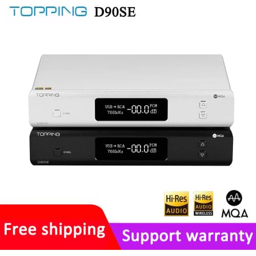 TOPPING D90SE MQA DAC Bluetooth 5.0 ES9038Pro DSD512 PCM768kHz Fully Balanced HiFi Decoder remote control A90 AMP D90 MQA DAC