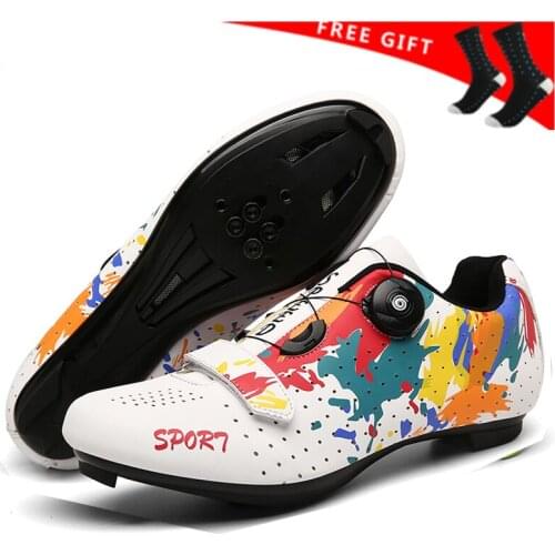 2020 Bike Shoes Women Flat Cycling Sneakers Fashion Colorful Road Bicycle Shoe Couple Training Athletic Shoe MTB Female Male New