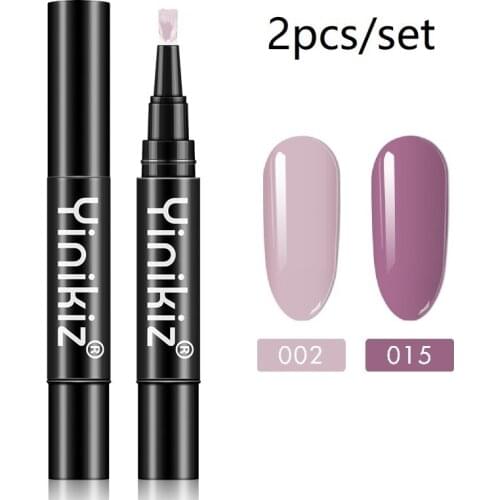 Yinikiz Nail Gel Polish Set UV One Step Gel Lacquer Pen 2pcs A Kit Nail Art Varnish Soak Off Long Lasting Glue